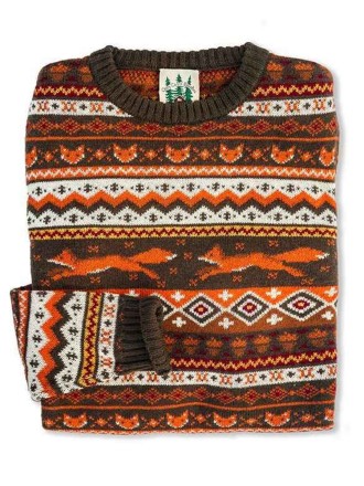 Autumn and winter contrast color fox sweater