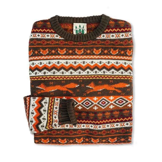 Autumn and winter contrast color fox sweater