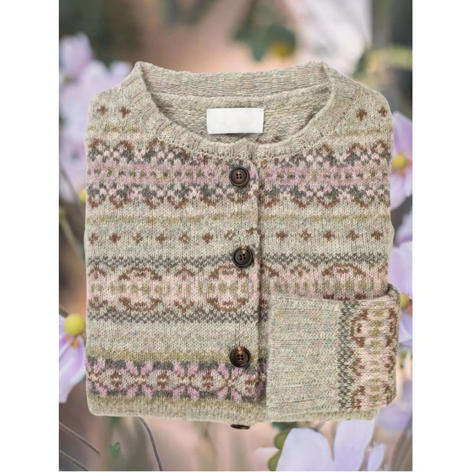 Casual contrasting vintage button knitted cardigan