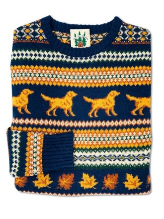 Casual dog pattern contrast sweater