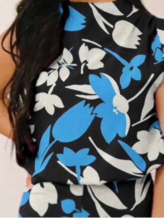 Elegant printed sleeveless jumpsuit for women