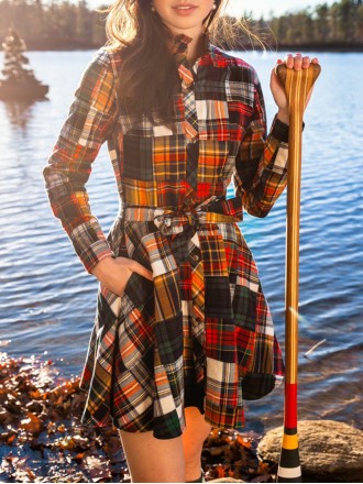 Holiday Patchwork Flannel Dress