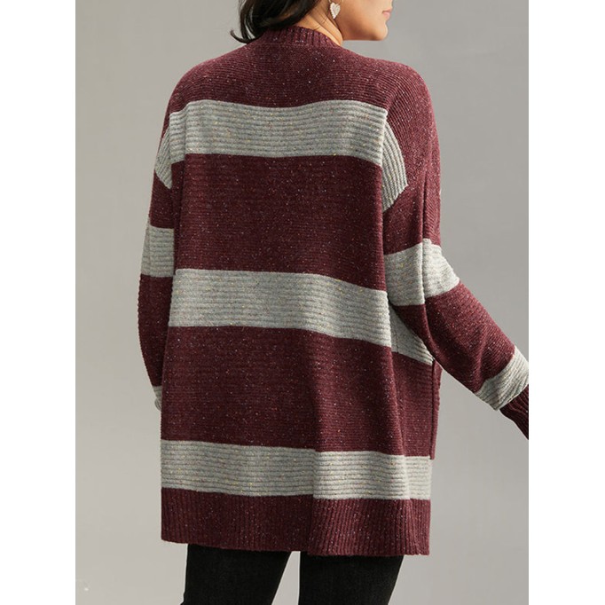Striped sweater cardigan for women