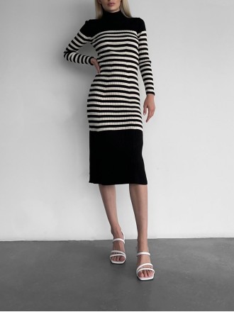 Stylish contrast striped dress