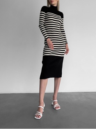 Stylish contrast striped dress